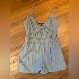 Light sage green romper with pockets